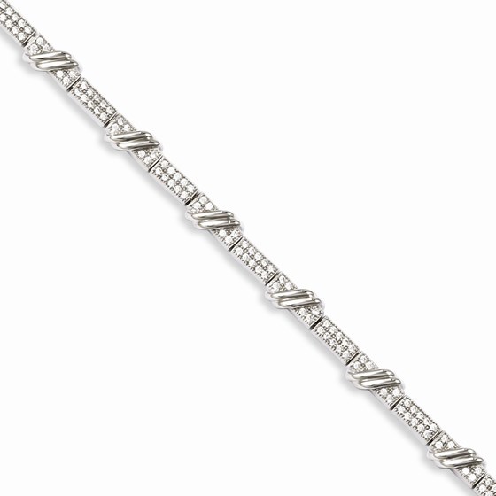 Sterling Silver & Zirconia Bracelet Sterling Silver & Zirconia Bracelet